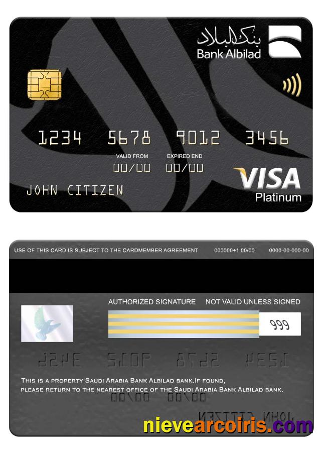 Saudi Arabia Bank Albilad bank visa platinum card